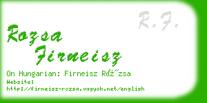 rozsa firneisz business card